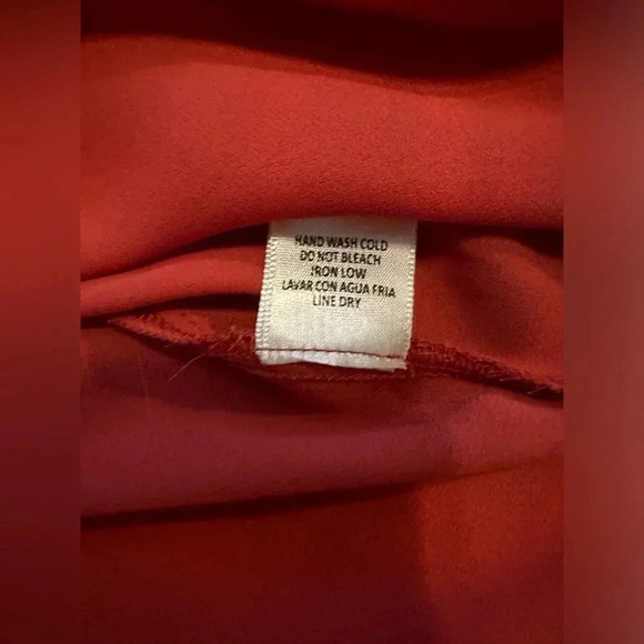 Skies are blue red orange 3/4 sleeve blouse size S - Picture 7 of 7